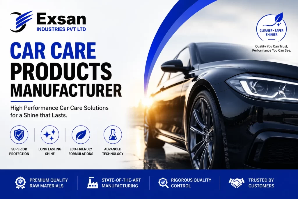 Car care products manufacturer offering premium automotive cleaning, polishing, and protection solutions by Exsan Industries